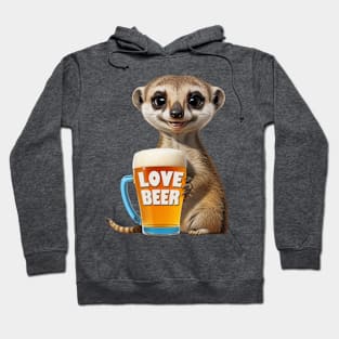 Cute Meerkat and Beer Mug Hoodie